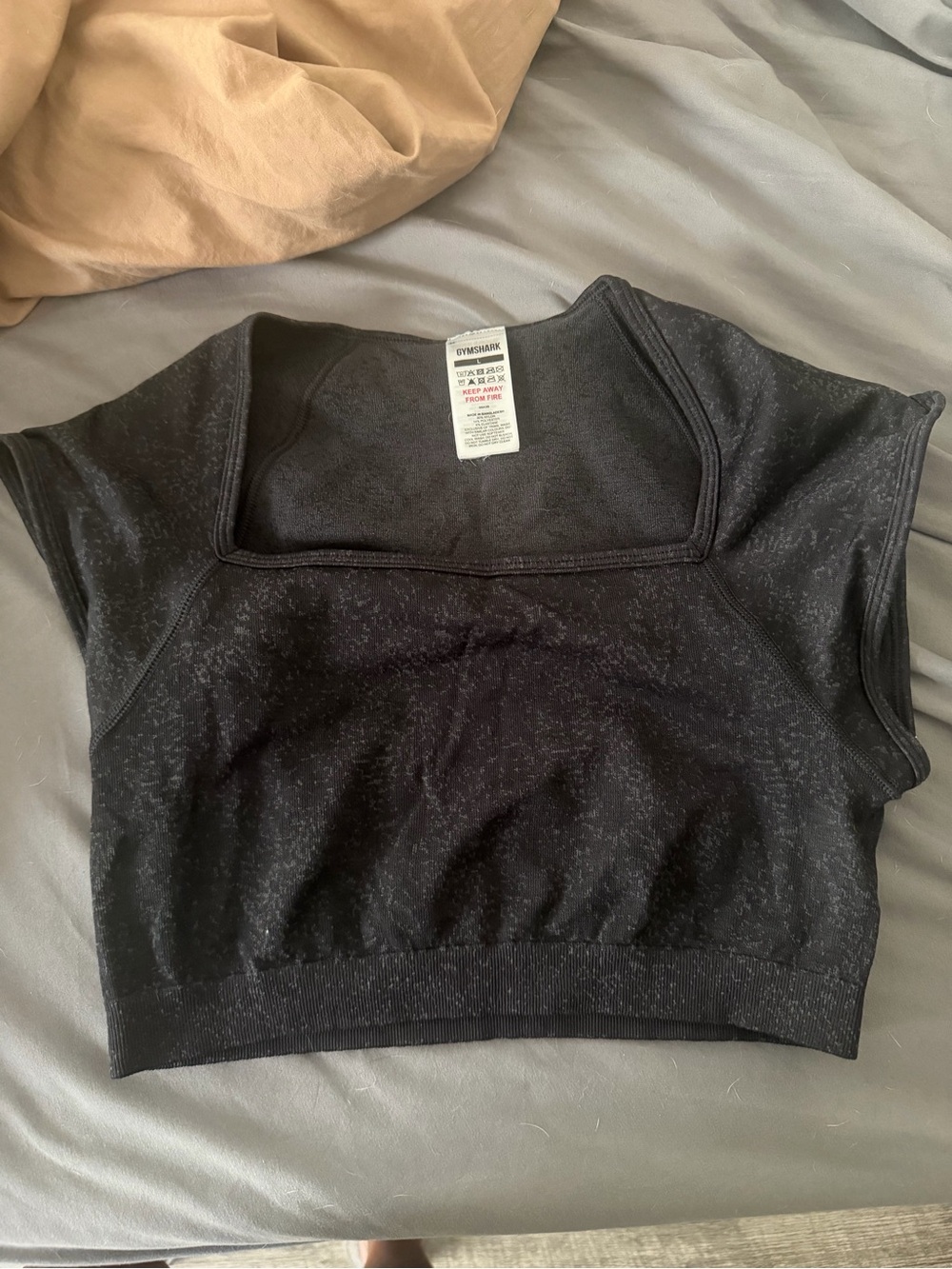 Gymshark Black Seamless Square-Neck Crop Top